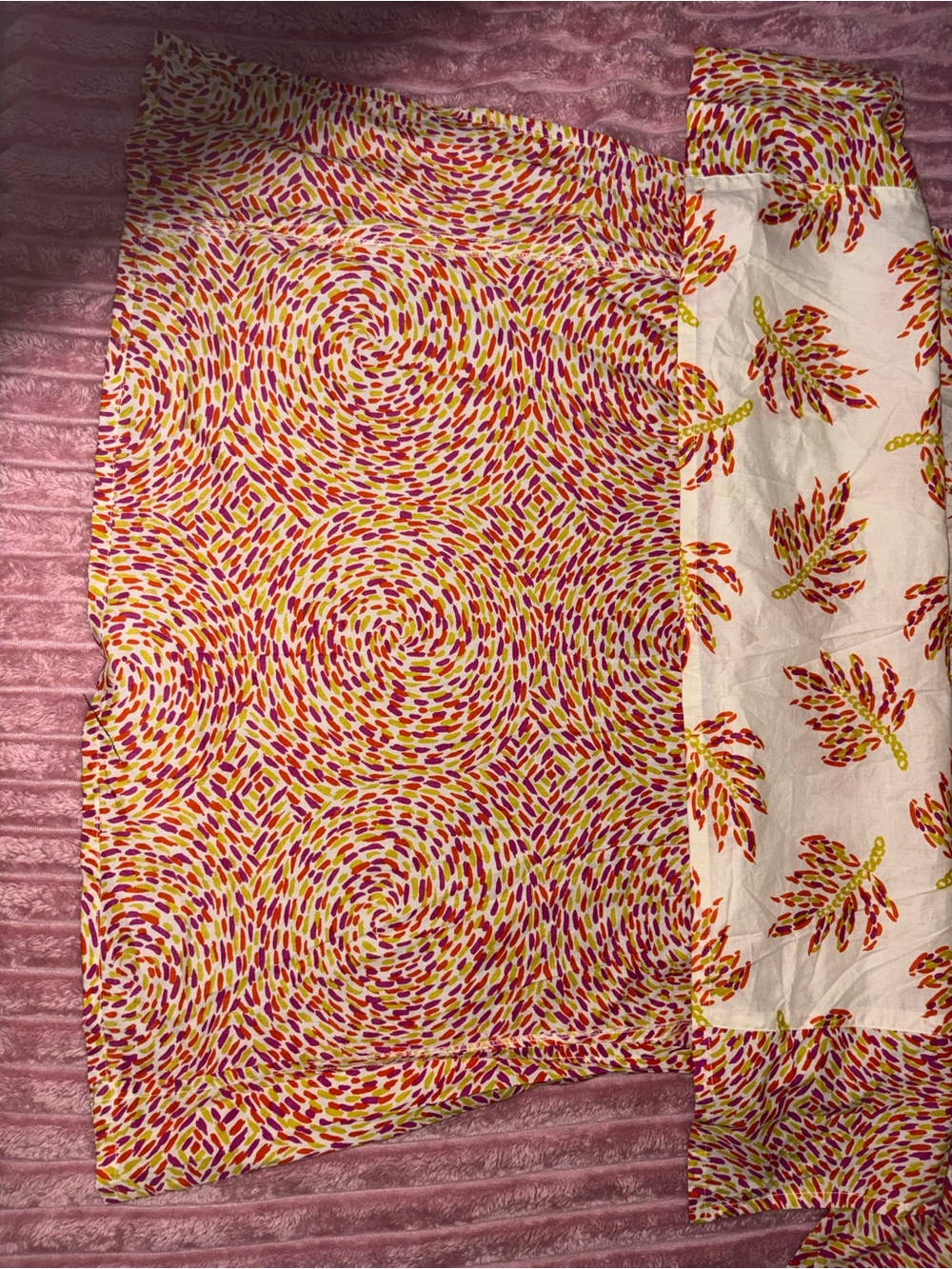 GENERATION Y Cream Top with Pink, Orange & Yellow Swirl Print - Picture 11 of 11